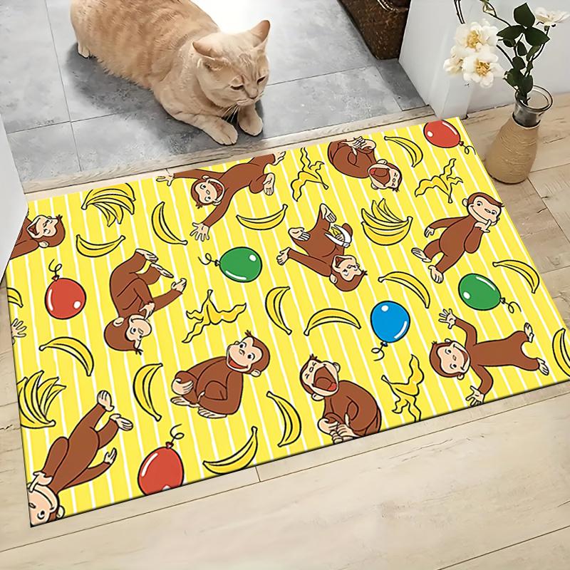 1Pc Curious George Party Carpet Rug Customizable Soft Washable Antislip Home Living Room Sofa Mats Personalized Rug 0917216