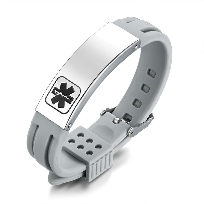 KOtik 2023, новые модные медицинские браслеты с гравировкой, персонализированные силиконовые браслеты из нержавеющей стали для