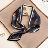 Multi-functional Women Silk Scarf Flower Print Ladies Neck Tie New Satin Silk Ribbons  Summer