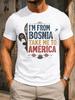 M Из Боснии Возьми Меня в Америку Народный Узор Буквы Лилия Самолет Кофейная Кружка Унисекс Все Унисекс Все Футболка