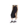 Спортивная одежда Chill Knit Solid Color Slim Fit Ribbed Split Hem Casual Long Skirt Women bottoms Black FQ1637-010