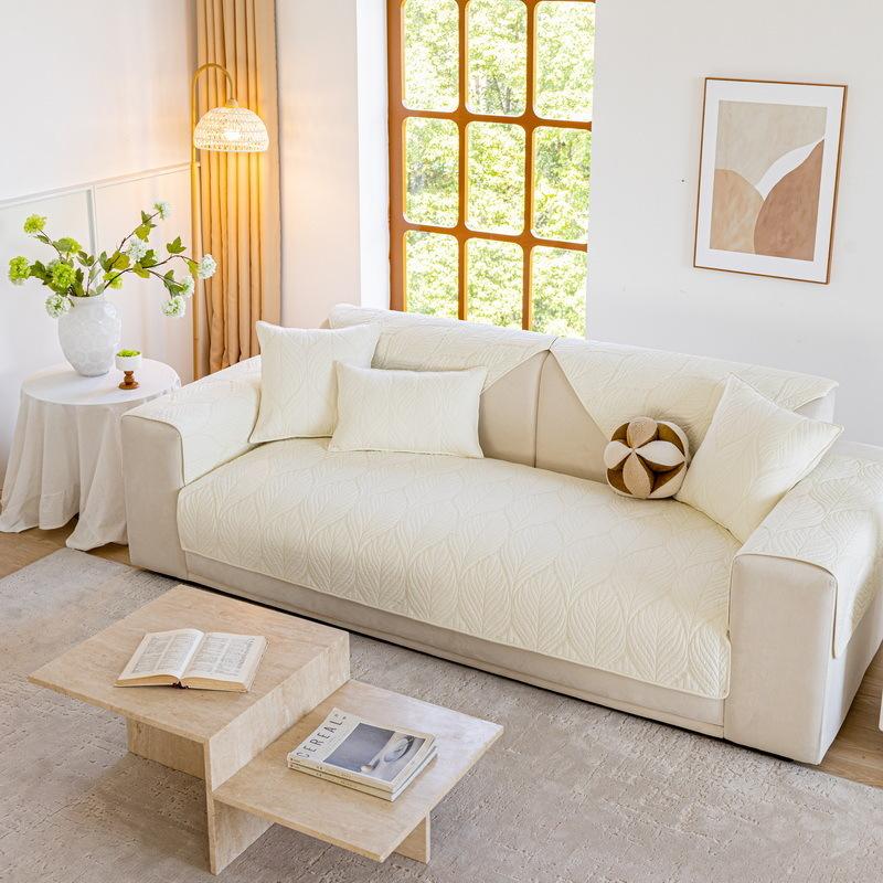 Pure Cotton Sofa Cushion Universal In All Seasons  New Fixed Non-Slip Cover Light Luxury High-End Feeling Cloth Towel Seat Cushion