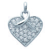[E0237] - Серебряный кулон «Сокровище любви» серебристо-белый -15х17 мм
