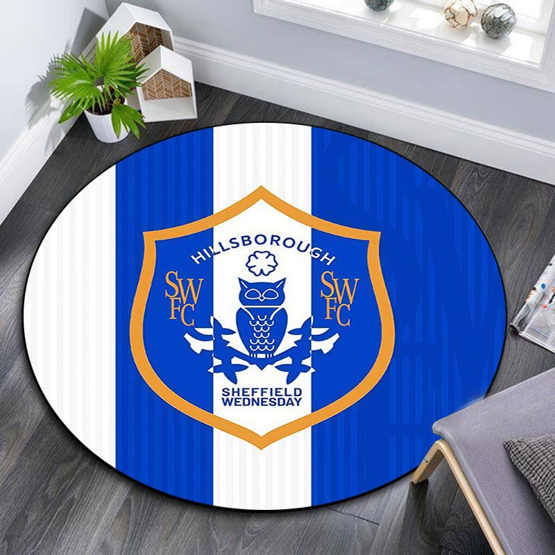 Sheffield Wednesday,Round Area Rug,Carpet Rug for Living Room Bedroom Sofa Playroom Decor,Non-slip Floor Mat