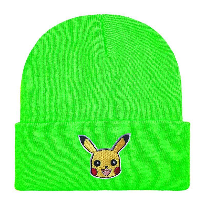 Autumn and winter cute cartoon embroidered knitted hat popular animal ear protection headgear