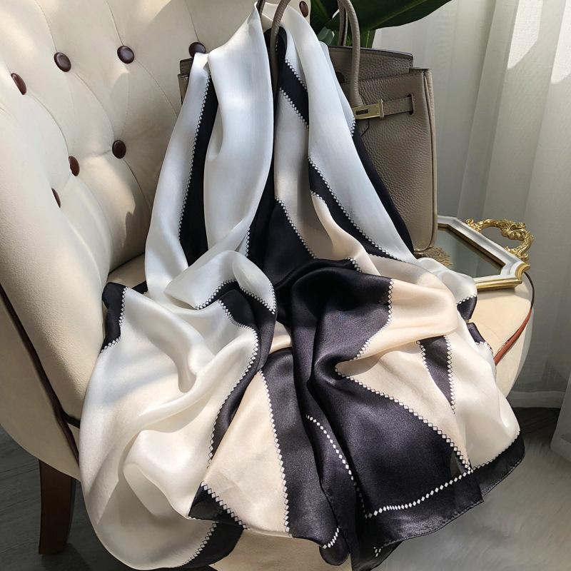 Ханчжоу 100% натуральный шелковый шарф для женщин, бандана, длинные шарфы, платок, роскошный высококачественный хиджаб, эшарпе, пашмина