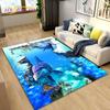 3D иллюзия морского дна, подводный мир, коврик с дельфином и акулой, коврик для гостиной, спальни, дивана, коврик, нескользящий напольный коврик