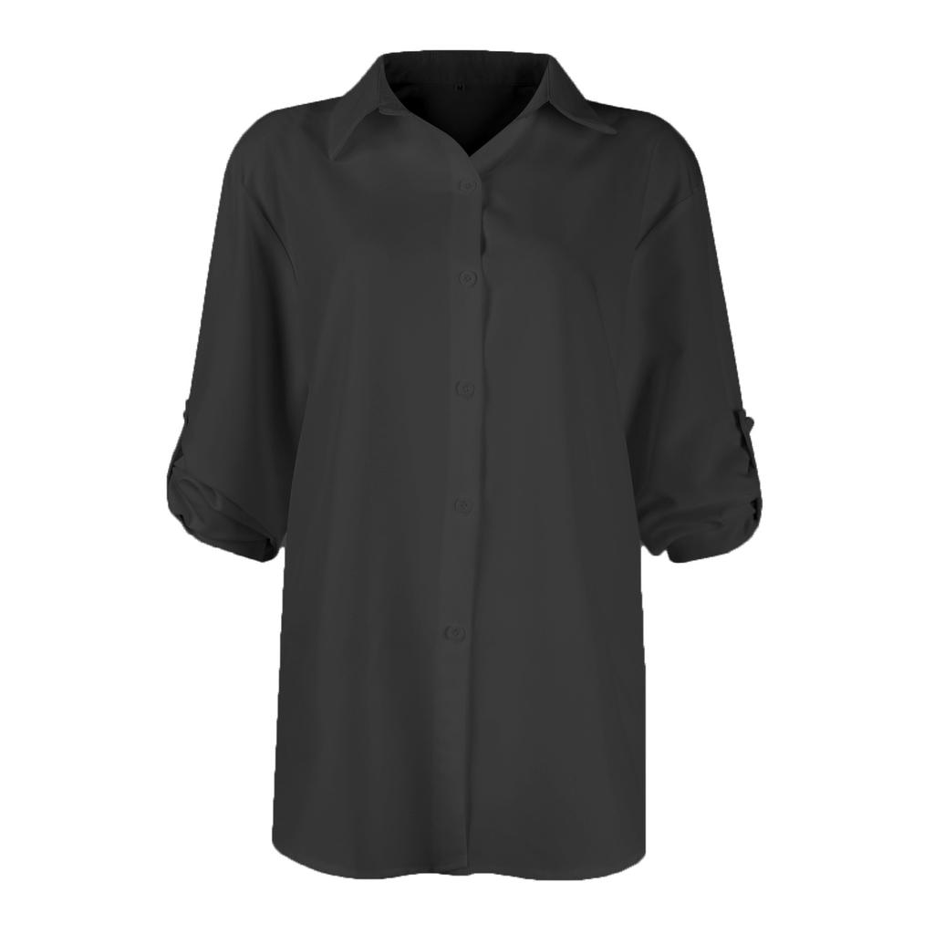 Женская модная однотонная рубашка в стиле casual
