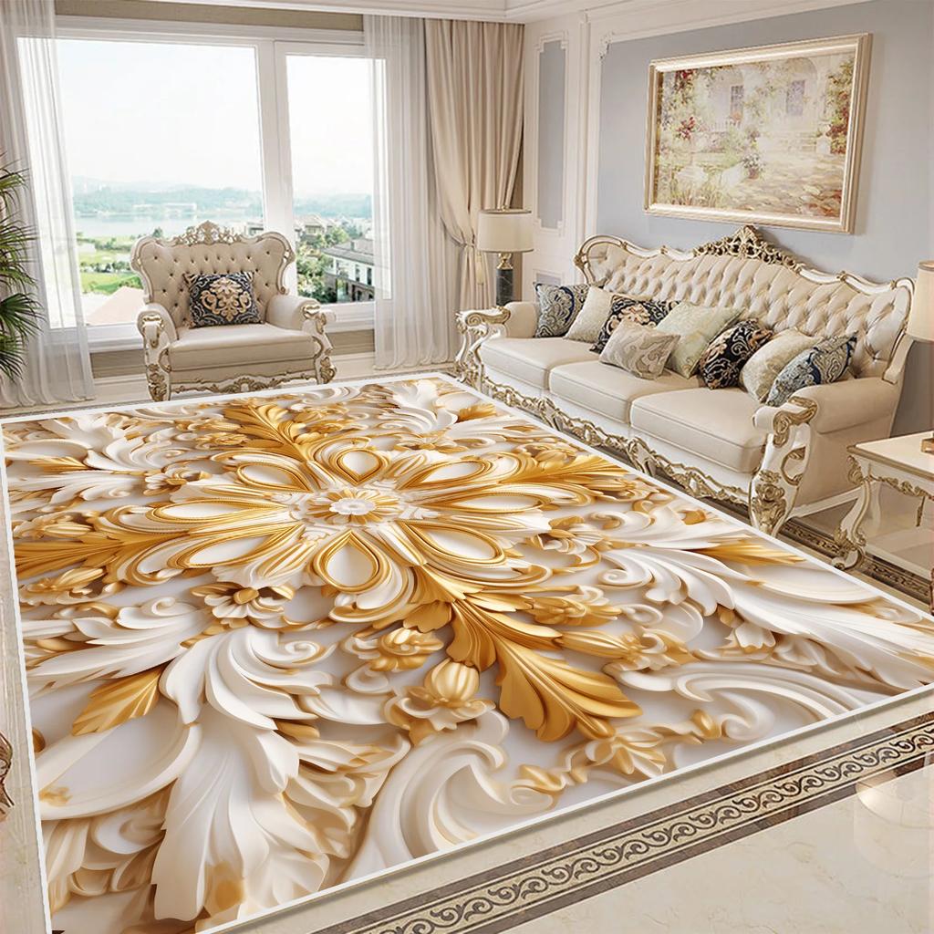 Цветочный 3D Ковер для Спальни Домашний Декор Большая Площадь Гостиная Мягкий Коврик Противоскользящий Холл Ванная Комната Коридорный Коврик Настраиваемый