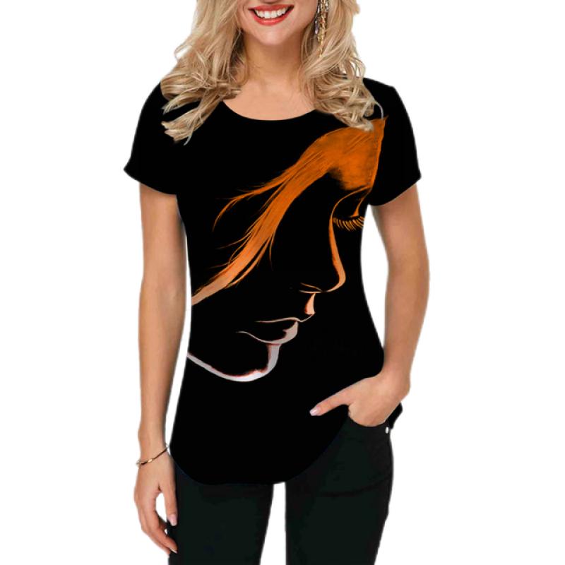 2023 Women T-shirts Abstract Painting Graphic T-shirts Short-Sleeved Tops Fashion Designer Apparle Summer For Ladies Tees New