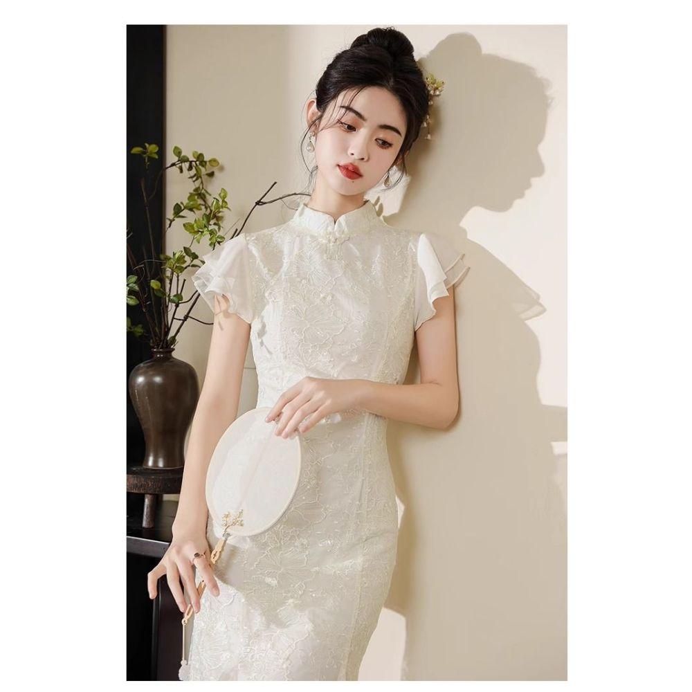 Платье «рыбий хвост» в китайском стиле, женское летнее платье, платье подружки невесты, повседневное платье