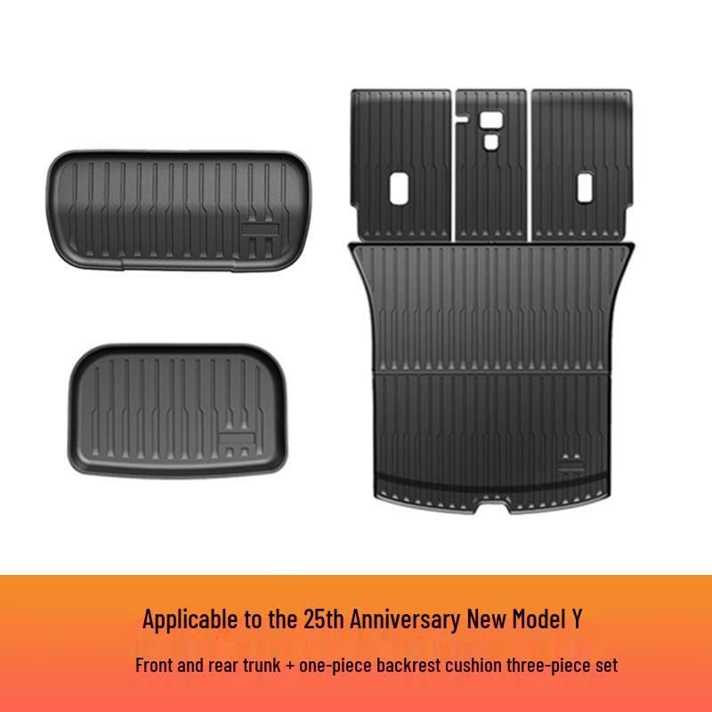 Tesla Model Y 2025 Рестайлинг TPE Коврики для пола и багажника с накладкой на спинку