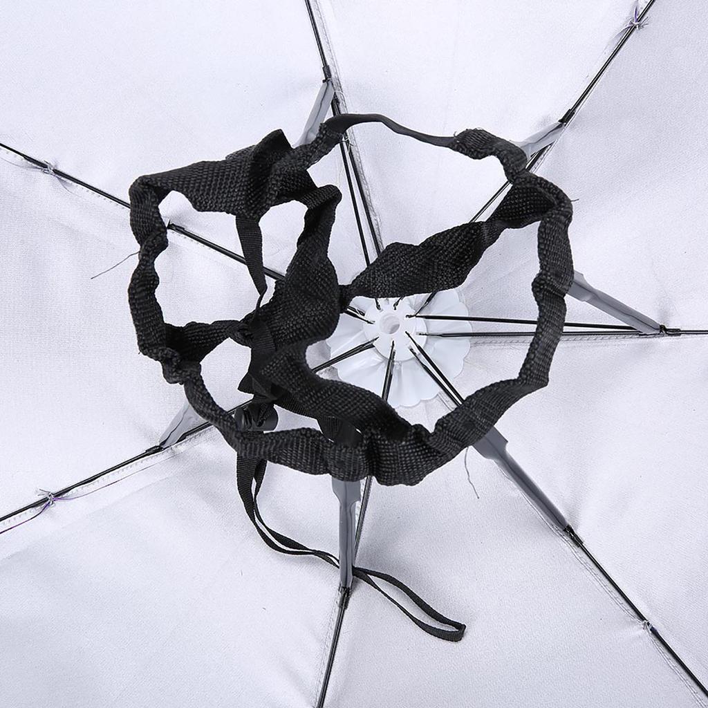 77cm Sunscreen Windproof Head Mounted Umbrella Top Folding Hat Umbrella(Raindrop Purple)