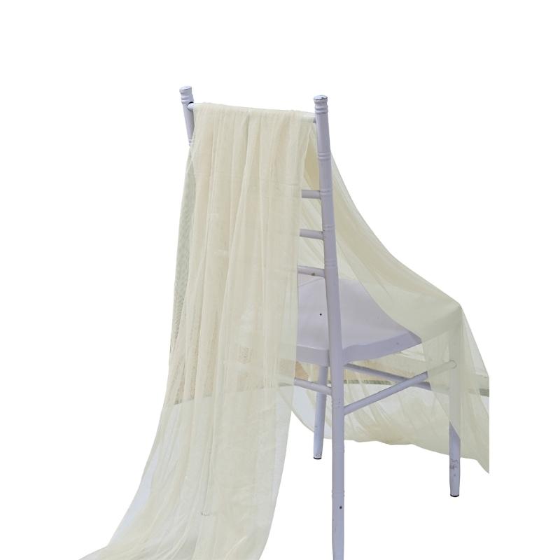 Wedding Chair Sashes Tulle Wedding Aisle Back Side Decorations Sheer Tulle Fabric For Wedding Props