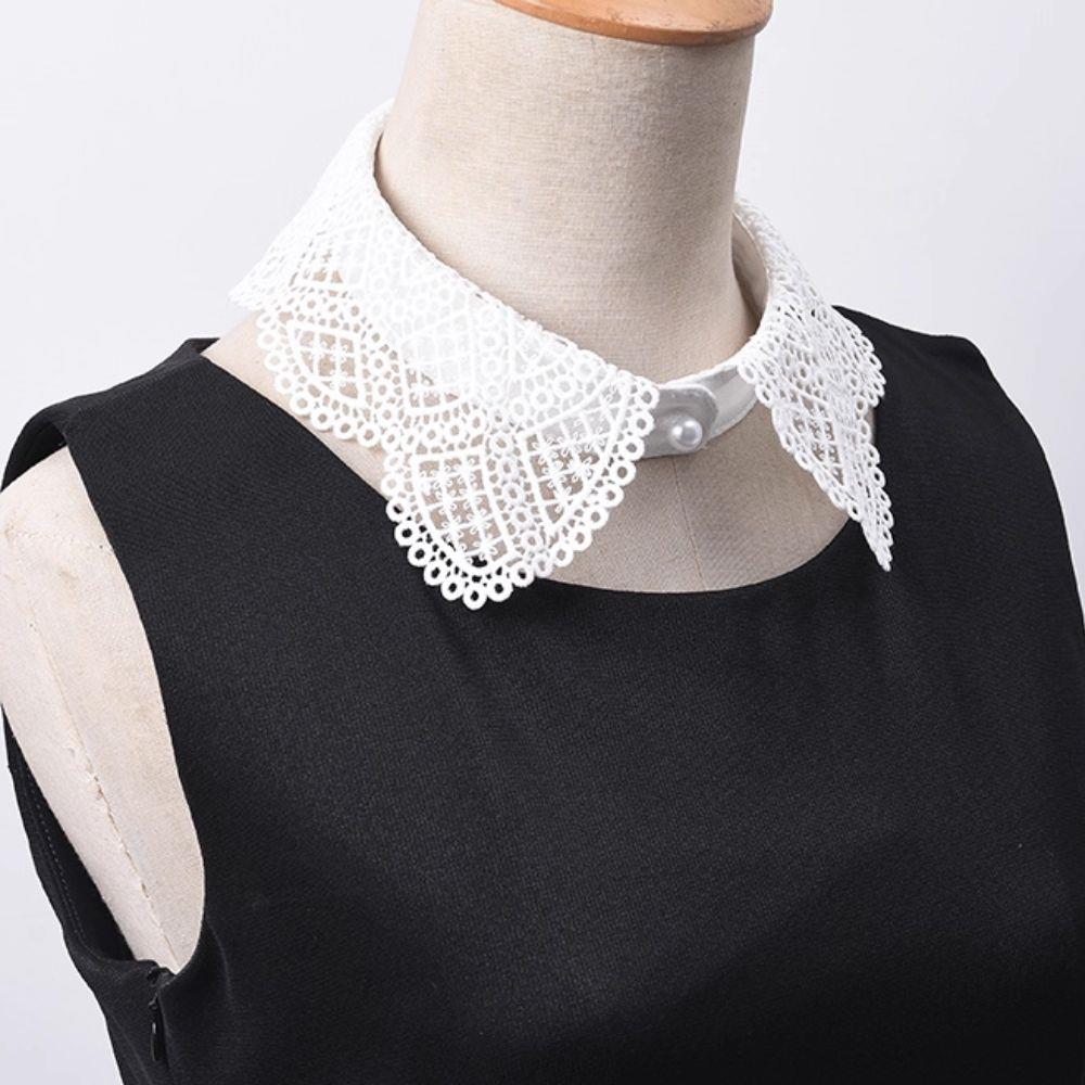 1 шт. Классический воротник-обманка для рубашки, кружевной, черный, белый, винтажный, съемный, с рюшами, воротник-жабо, женские аксессуары для одежды