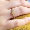 Huitan Geometric Yellow Cubic Zirconia Women Rings Gorgeous Wedding Accessories Anniversary Party Temperament Female Jewelry