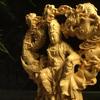 1 шт. аксессуары для домашнего декора китайская резьба по дереву гуаньинь дракон и феникс статуя цельная резьба по дереву домашний декор статуя Будды
