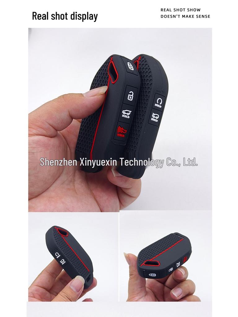 Silicone Protective Key Case for 2023-2026 Kia K5 Telluride 6-Button Remote with Honeycomb Design