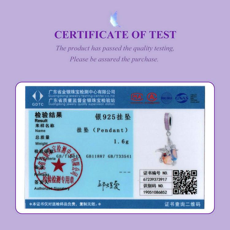 WOSTU Подвеска-подвеска из стерлингового серебра 925 пробы с газовой бабочкой для браслета DIY, ожерелья