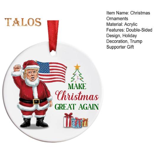 1/2/3/5/10 шт. Рождественские украшения Трампа 2024 года, снова сделают Рождество великим, украшение Санты, праздничное украшение для сторонников