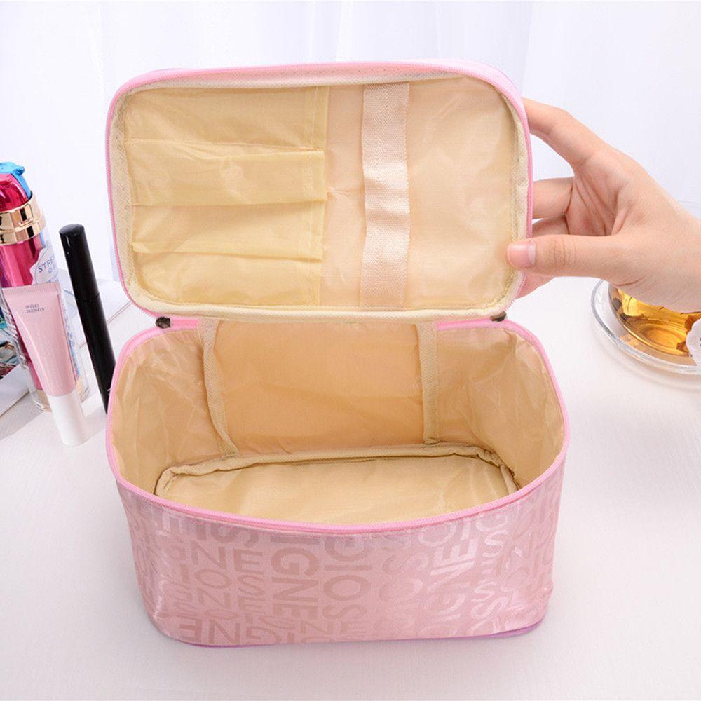 Fashion Leather Squar Portable Beauty Women's Makeup Bag Cosmetic Organizer Storage Wash Bag