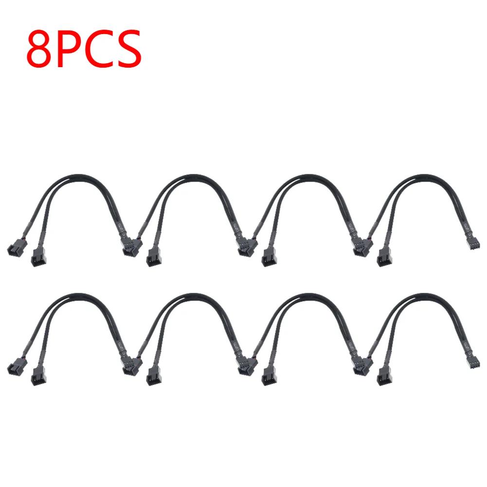 Кабели-разветвители для 4-контактных PWM вентиляторов, хаб, кабель-разветвитель Y для 4-контактного разъема вентилятора ЦП на материнской плате, адаптер-удлинитель для вентилятора корпуса ПК