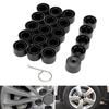 20X Wheel Bolt Nut Cap Covers For Golf Bora Passat Jett/a 17mm Black