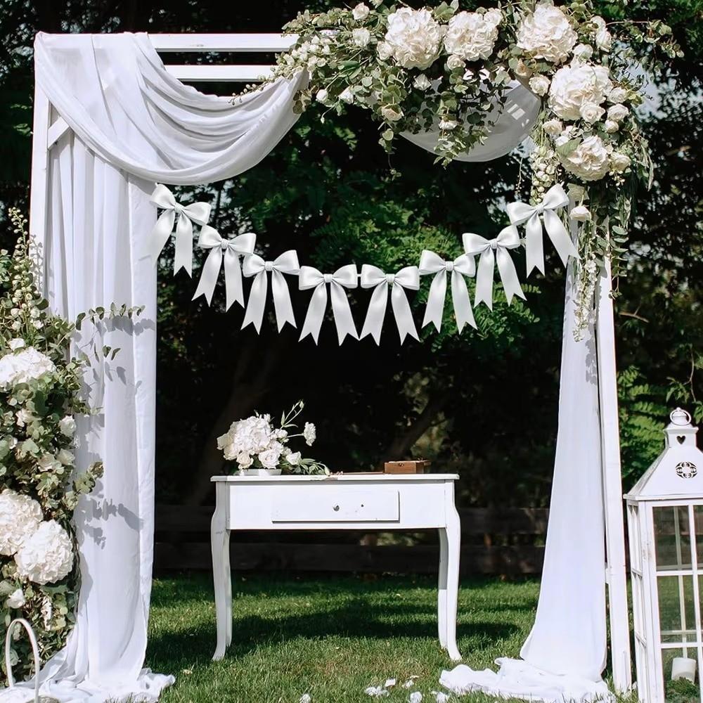 Bowknot Bowknot Garland Satin Ribbon Garland New Bow Garland Banner Wedding Decor