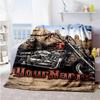 Harley-davidson Motorcycles Customize Text Blanket Gift Customizable Blanket Ultra-Soft Suitable for Seaside Nap Chair Sofa Four Seasons Multipurpose