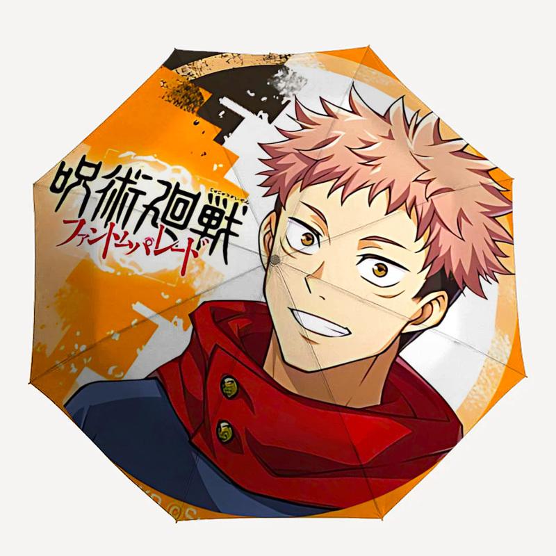 1 шт. Зонт Jujutsu Kaisen: Автоматическое открытие, Складная конструкция, Железный каркас, Для использования на улице, Подарок на фестиваль для фанатов, Для путешествий и повседневного использования. L104