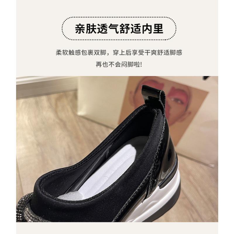 Массивные повседневные женские кроссовки с кристаллами, женские вулканизированные туфли, трендовая платформа, танкетка, модные удобные лоферы