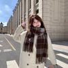 New Winter Korean Fashion All Match Scarf High End Atmosphere Scarf Thickened Plaid Tassel Warm British Scarf