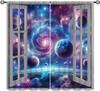 Мультяшные шторы Космос Вселенная, Планеты Солнечной системы, Принт ракеты и космического корабля, Декор, Кулиска, Оконные шторы для детей, девочек