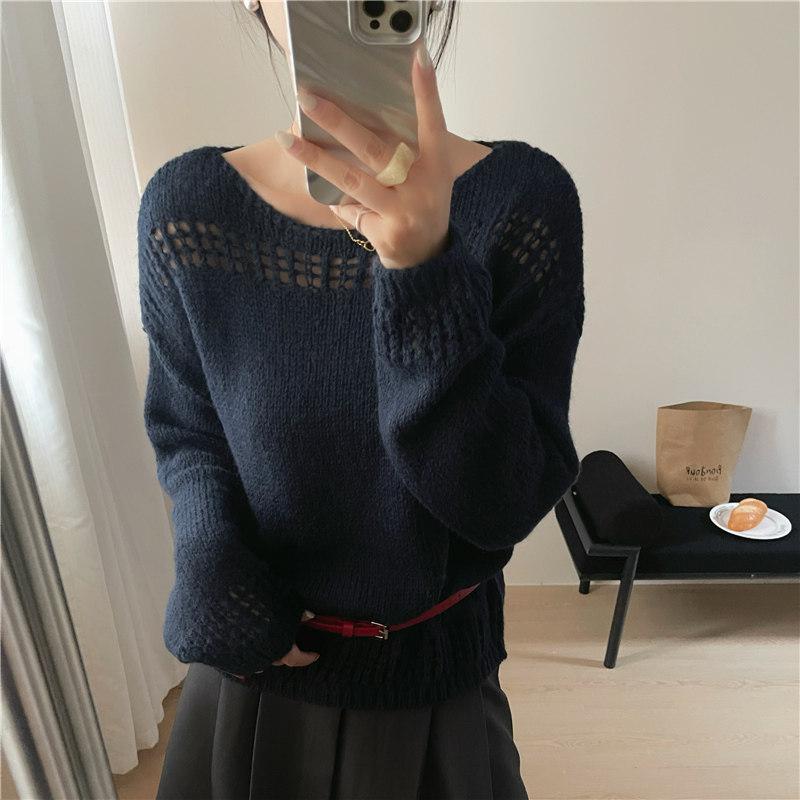 Women Autumn Winter Loose Knitted Sweater Soft Warm Long Sleeve Solid Color Casual Oversized Pullover Daily Streetwear Tops