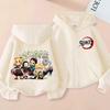 Demon Slayer Children'S Cardigan Coat Zipper Tops Boy Girls  Hoodie Autumn Sweatshirt Anime Cosplay Fashion Clothing