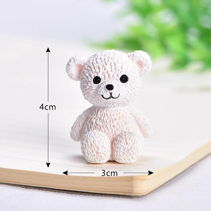 Colorful Simulation Plush Bear Doll DIY Birthday Cake Dessert Decor Topper Children's Day Valentine's Creativity Love Gift Flag