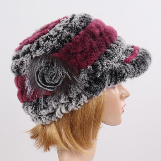 Вязаные шапки из натурального меха кролика рекса для женщин, зимняя теплая шапка из 100% натурального меха кролика рекс, русская женская меховая шапка