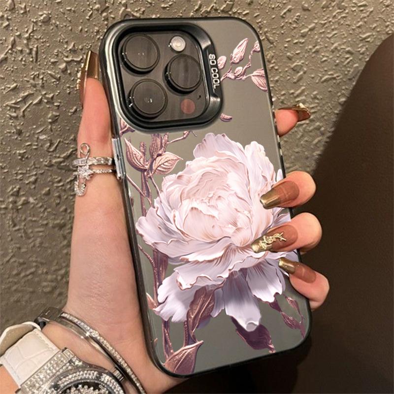 Gold Lotus Flower Electroplate Silver IMD Phone Case For Mi 14 13 12 13T 14T Pro 11 Lite NE Poco F6 X5 X6 M6 Pro 4G Cover