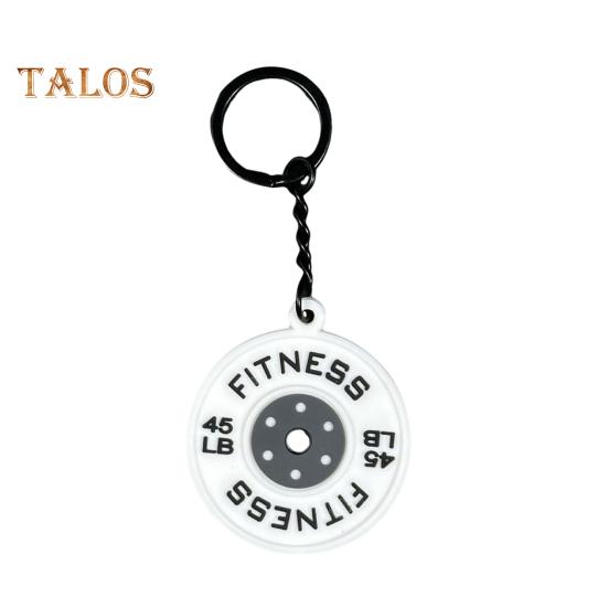 Фитнес-брелок-подвеска из резины и металла для тренировок, штанги, тяжелой атлетики, тренажерного зала, брелок для ключей, напоминание о подарке