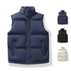 Winter Stand Collar Cotton Vest Men's Solid Color Versatile Casual Teenager College Style Vest Sleeveless Jacket Horse Clip