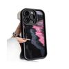 Pink Sea Wave Silicone Case for iPhone 13/14/15/16 Pro Max - Full Coverage and 17-Day Eye Protection