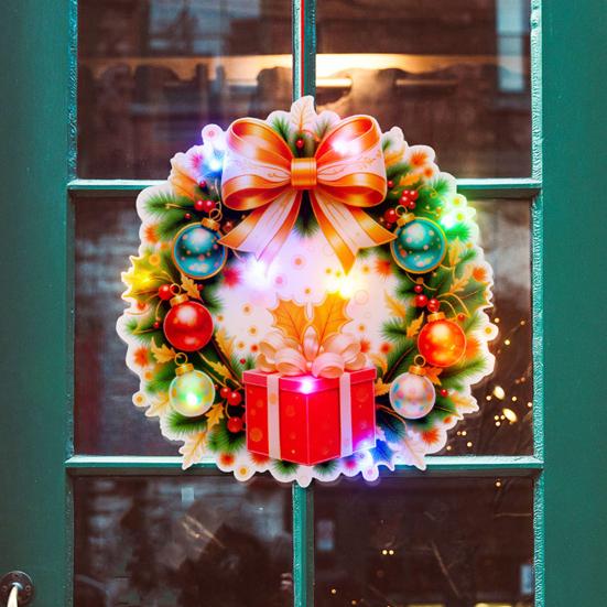 Светящийся Санта Подвеска на дверь Светодиодный Рождественский декор с Оленем Снеговиком Сделай сам Светящиеся Праздничные Подвесные Украшения для Окна Каминной полки