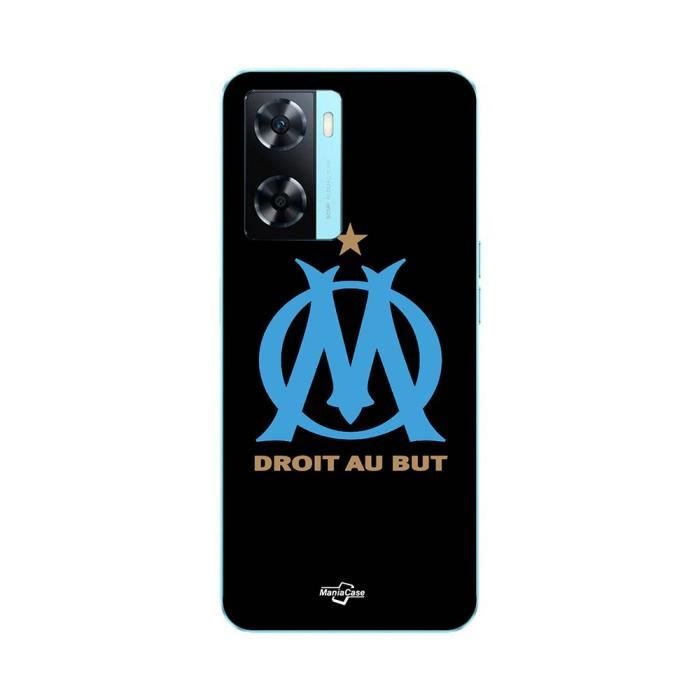 Coque pour Oppo A57s 4G - MANIACASE - Logo OM Olympique de Marseille - Couleur Noire - Protection Quotidienne