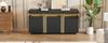 140*38*70cm Modern Black Sideboard Display, 3 Doors, Dining Cabinet with Adjustable Partitions, Wide Handle-free Compartments