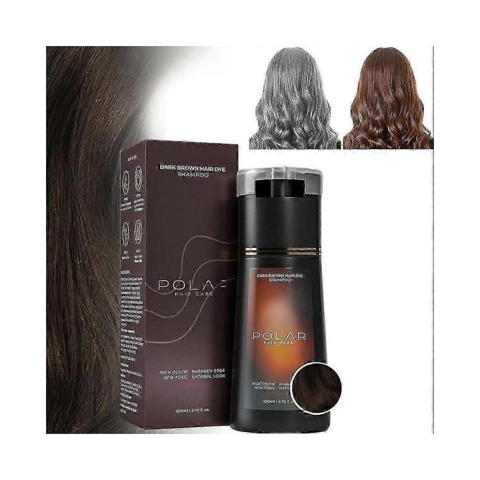 (Темно-коричневый) Шампунь-краска для волос Polar Hair Dye Shampoo Polar Hair Care, HairCare Shampoo 200 мл