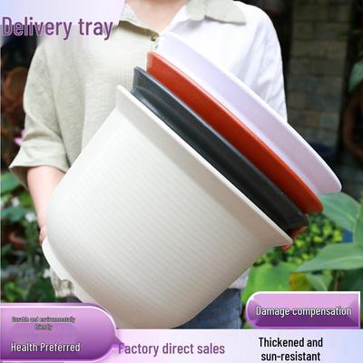 Большой смоляной цветочный горшок в скандинавском стиле для использования в помещении/на улице: Имитация керамического кашпо для зеленых растений и суккулентов