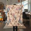 Retro Animal Parrot Horse Print Flannel Blanket High quality Comfortable for All Seasons Home Decor Warmth and Comfort Perfect for Christmas Gifts