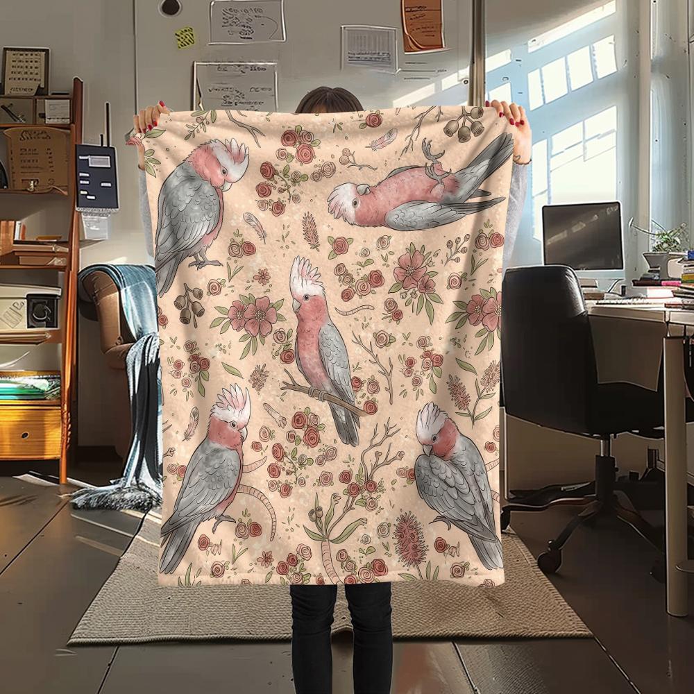 Retro Animal Parrot Horse Print Flannel Blanket High quality Comfortable for All Seasons Home Decor Warmth and Comfort Perfect for Christmas Gifts