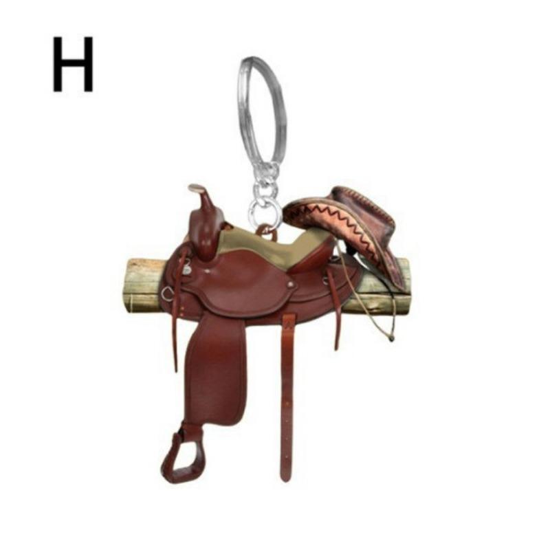2024 Saddle Car Key Ring Pendant Personalized Decoration Universal Unisex Acrylic Flat Keychain
