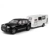 1/20 Scale Rolls Royce Cullinan Trailer RV Camping Van Diecast Model Alloy Metal Car Sound & Light Pull Back Home Display Ornament Boy